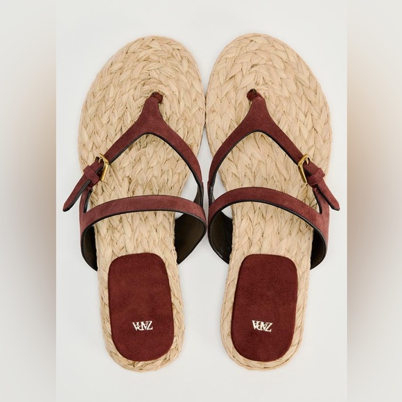 ZARA FLAT LEATHER SANDAL WITH BUCKLE - Picture 6 of 6